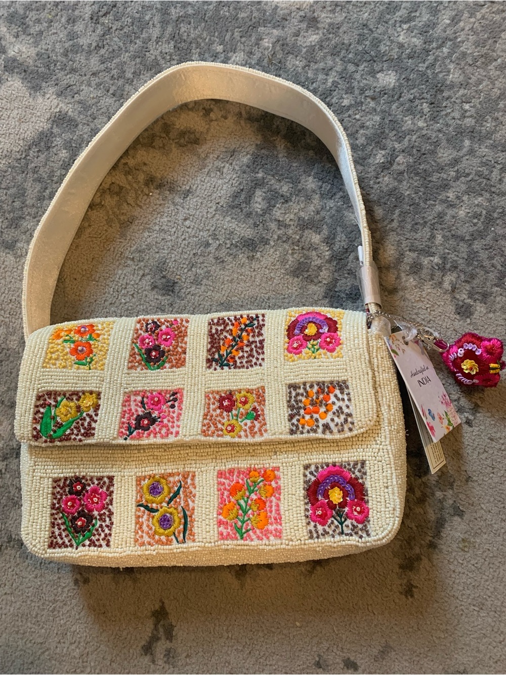 Viral beaded Floral Shoulder Bag